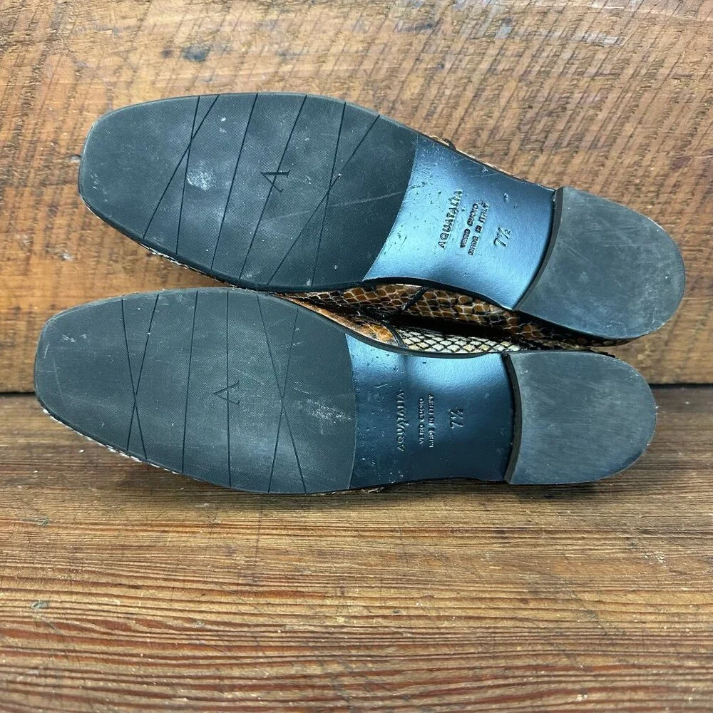 Aquatalia Revy Snake Embossed Weatherproof Loafer 7.5
